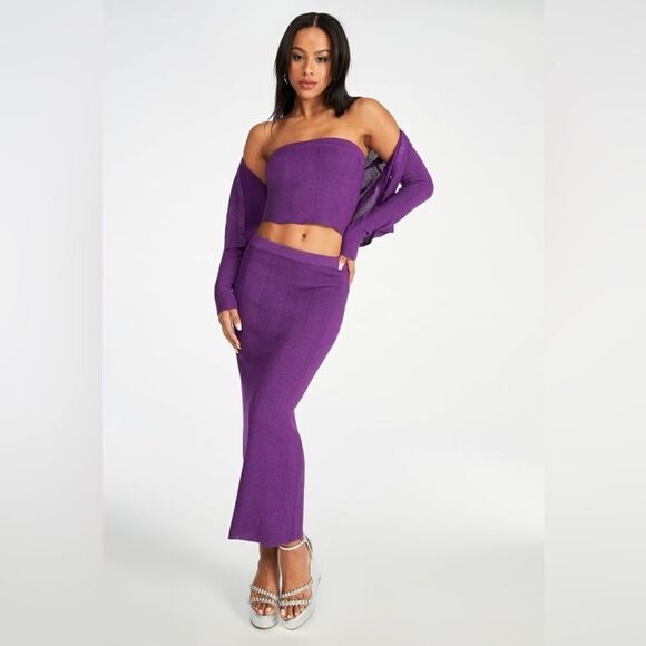 Lurex Rib Bandeau Top XL - Picture 5 of 7